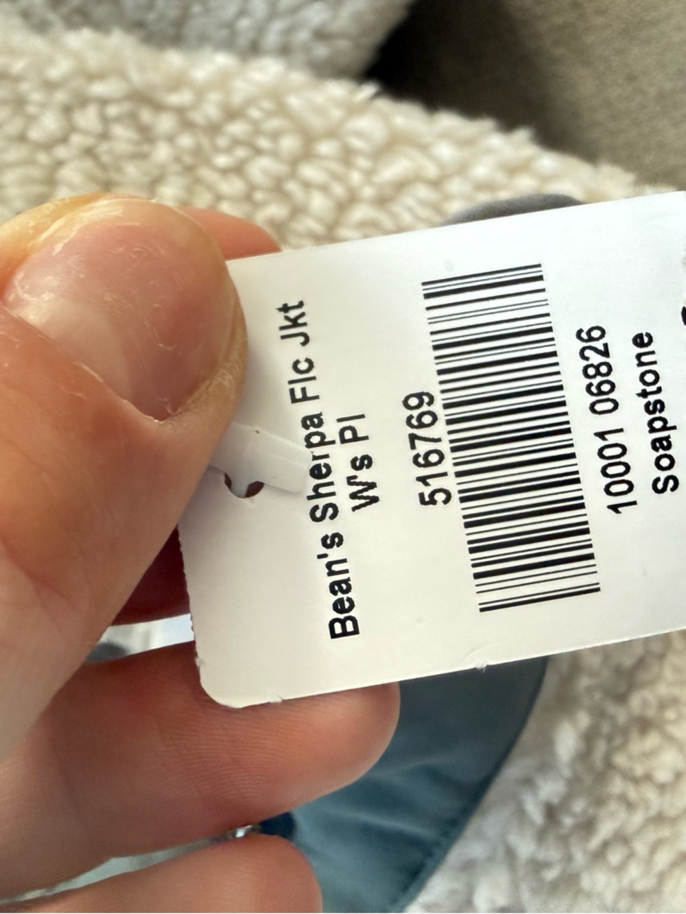 L.L. Bean Soapstone Sherpa Fleece Jacket NWT - Picture 9 of 10